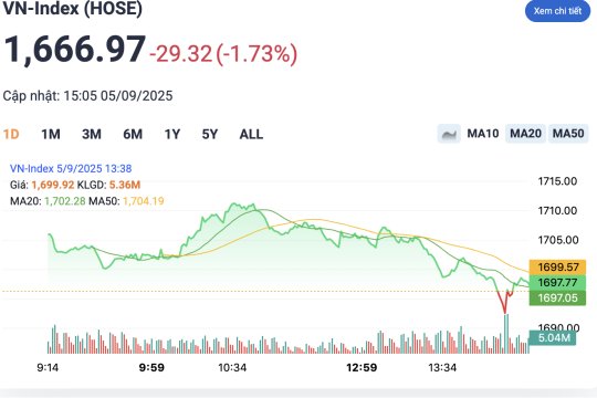Cập nhật: Có phải thị trường hoảng loạn khi VN-Index giảm gần 30 điểm?